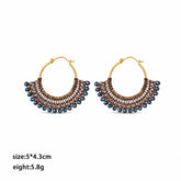 Female Vintage Elegant Zircon Natural Stone Copper Wire Hoop Earring Mixed Order Accepted in Stock Jewelry for Women Party Use