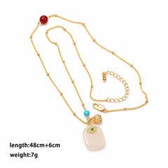 Fashion Natural Stone Blue Turquoise Cubic Zirconia 18K Gold Plated Jewelry for Women Ladies Wholesale China Manufacturer Girls