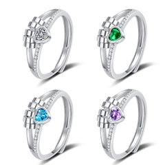 Hot Sale Heart-shaped Rotating Rings Zircon-encrusted Double-layer Lines Personality Ring for Women Europe American Accessories