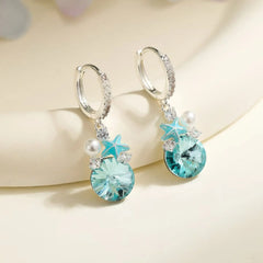 Glitter Sparkle Star Luxurious Drop Earrings for Girls Rhinestone Ocean Sea Jewelry for Women Ladies Accessory Chinses Supplier