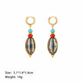 Women Ceramic Bead Red Agate Abacus Blue Turquoise Earring Fashion Dainty Charms Low MOQ in Stock Jewelry for Ladies Causal