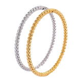 Fashion Design Glitter Bead Bangles Stainless Steel Jewelry for Women Accessories Minimalist Vintage Trendy Bracelets Wholesale