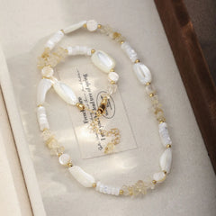 Girls White Crystal Rhinestone Pearl Beads Necklace Low MOQ Factory Price Fashion Charms in Stock Jewelry for Women Daily Causal