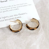 Simple Leopard Print Fashion Trendy Glitter Hoop Earrings for Girls Elegant Glitter Jewelry for Women Ladies Accessories Chic