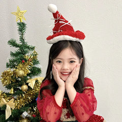 2025 Christmas Santa Claw Bowknot Classic Hat for Baby Girls Elegant Fashion Trendy Hair Accessories for Kids CHildren Teens