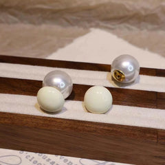 Simple Fashion Trendy Chic Imitation Pearl Stud Earrings for Girls Candy Color Classic Jewellry for Women Ladies Accessories