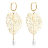 Fashion Sweet Leafs Trendy Elegant Drop Earrings for Girls Stylish Dainty Glamorous Graceful Jewelry for Women Ladies Accessory