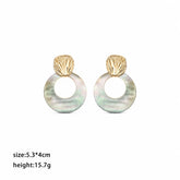Fashion Abalone Shell Copper S925 Silver Drop Earrings for Girls Trendy Jewelry for Women Ladies Wholesale China Manufacturer