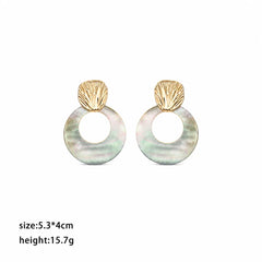 Fashion Abalone Shell Copper S925 Silver Drop Earrings for Girls Trendy Jewelry for Women Ladies Wholesale China Manufacturer