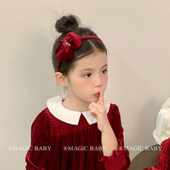 Fashion Solid Color Bowknot Hair Band for Baby Girls Cute Kawaii Elegant Vintage Head Band for Kids Children Hair Accessories