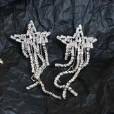 Female Star Bowknot Decorative Drop Earring Exaggerated Fashion Sparking Dainty Charms Bulk Jewelry Accessories for Women Daily