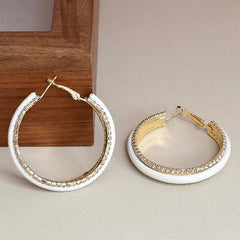 Fashion Simple Classic Minimalistic Hoop Earrings for Girls Trendy Stylish Art Deco Jewelry for Women Ladies Accessories Chic