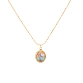 Fashion Copper 18K Gold Hand-Painted Drip Glaze Necklaces for Girls Freshwater Pearl Jewelry for Women Ladies Wholesale Bulk