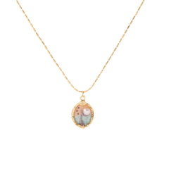 Fashion Copper 18K Gold Hand-Painted Drip Glaze Necklaces for Girls Freshwater Pearl Jewelry for Women Ladies Wholesale Bulk