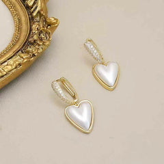 Women Heart Circle Decorative Mini Hoop Drop Earring Fashion Elegant Glamorous Luxurious Wholesale Jewelry Accessories for Daily