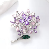 Fashion Glitter Sparking Rhinestone Brooches for Girls Sweet Flowers Floral Pins Jewelry for Women Ladies Accessories Wholesale