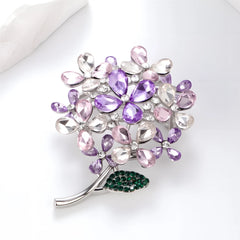 Fashion Glitter Sparking Rhinestone Brooches for Girls Sweet Flowers Floral Pins Jewelry for Women Ladies Accessories Wholesale