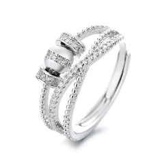 Multi-layer Cross Rotating Rings Zircon Lucky Bead Stress-relief Open Rings Women Fashion Accessories Wholesale InstaStyle