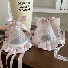 Female Sweet Ribbon White Pink Bowknot Birthday Hair Clips Fashion Elegant Sparking Bulk in Store Hairpins Accessories for Prom