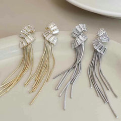 Female Tassel Shape Butterfly Decorative Drop Earring Luxurious Fashion Glamorous Trendy Wholesale Jewelry Accessories for Daily