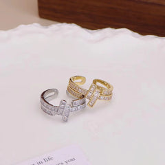 Sweet Imitation Pearl Crown Simple Dainty Alphabet Rings for Girls Trendy Eternity Jewelry for Women Ladies Accessories Chic
