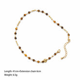 Fashion Tiger Eye Stone Beads Necklaces for Girls Copper 18K Gold Jewelry for Women Ladies Wholesale Bulk China Manufacturer