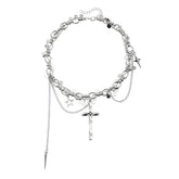 Fashion Gothic Cross Layered Wearing Necklaces for Girls Sweet Spicy Jewelry for Women Ladies Accessories Chinese Supplier
