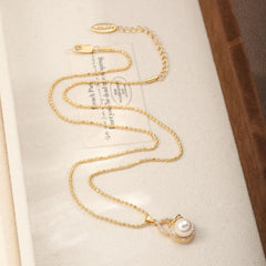 Women Copper Zircon Shell Beads Necklace Fashion Elegant Factory Price Low MOQ in Stock Jewelry for Female Daily Causal Party
