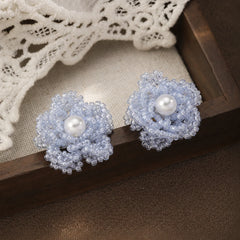Fashion Beads Flower Sweet Stud Earrings for Girls Trendy Stylish Jewelry for Women Ladies Wholesale China Manufacturer Bulk