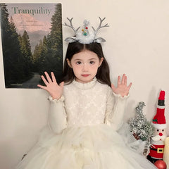 2025 Christmas Rein Deer Hair Band for Baby Girls Glitter Elegant Fashion Head Band for Kids Children Hair Accessories in Stock