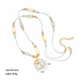 Fashion Freshwater Pearl Crystal Copper Pendent Necklaces for Girls Sweet Trendy Jewelry for Women Ladies Wholesale Bulk