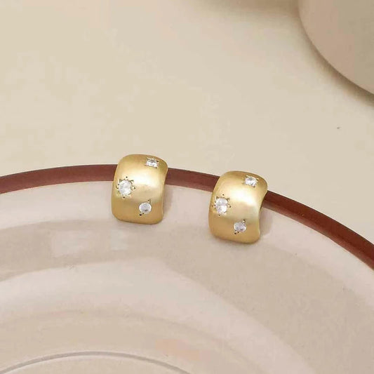 Female Rhinestone Decorative Mini Clip-on Hoop Earring Fashion Elegant Glitter Dainty Affordable Bulk Causal Jewelry Accessories