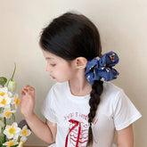Kids Cat Printed Blue Hair Ties Headbands Fashion Elegant Simple in Stock Scrunchies Hairbands Accessories for Children Daily