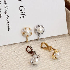 Women Rhinestone Crystal Hot Sale Small Clip-on Earring Fashion Glitter Sparking Charms Wholesale Jewelry Accessories for Daily