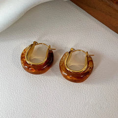 Ladies Circle Hot Sale Amber Mini Small Hoop Earring Fashion Elegant Vintage Luxurious High Quality Bulk Jewelry Accessories