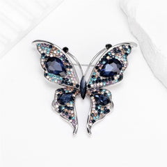 Fashion Glitter Rhinestone Sweet Butterfly Brooches for Girls Elegant Pins Jewelry for Women Ladies Accessories Wholesale Chic