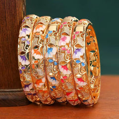 Fashion Exaggerated Vintage Charms Bangles for Girls Luxurious Floral Copper Jewellry for Women Ladies Accessories Bulk Chic
