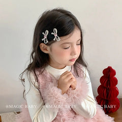 Fashion Glitter Bowknot Rhinestone Hair Clips for Baby Girls Cute Kawaii Luxurious Alligators for Kids Children Hair Accessories