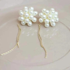 Fashion Tassel Imitation Pearl Elegant Sweet Drop Earrings for Girls Glamorous Art Deco Jewelry for Women Ladies Accessories