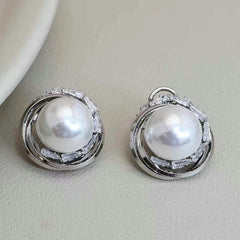 Elegant Luxury Simple Classic Minimalistic Stud Earrings for Girls Imitation Pearl Designer Jewellry for Women Lady Accessories