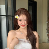 Classic Cute Yellow Flower Hair Clips for Girls Elegant Fashion Vacation Trendy Alligator for Women Ladies Hair Accessories