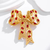 Fashion Glitter Bowknot Luxury Sweet Brooches for Girls Stylish Glamorous Classic Pins Jewelry for Women Ladies Accessories