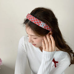 Fashion Classic Plaid Lace Bowknot Head Band for Girls Elegant Trendy Cute Hair Band for Women Ladies Hair Accessories in Stock