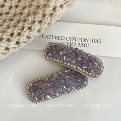 Famale Purple Hair Clips Rectangle Fashionable Elegant Glitter Women Barrette for Parties Wholesale Snap Clips Hair Accessories