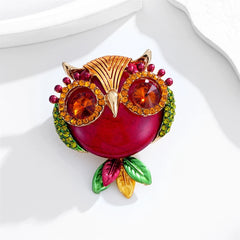 Fashion Glitter Birds Owl Sweet Sparking Brooches for Girls Animals Charms Stylish Pins Jewelry for Women Ladies Accessories