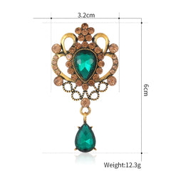 Fashion Vintage Rhinestone Glitter Sparking Brooches for Girls Elegant Retro Pins Jewelry for Women Ladies Accessories Wholesale