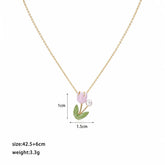 Fashion Copper 18K Gold Plated Glass Pearl Flower Pendent Necklaces for Girls Sweet Jewelry for Women Ladies Wholesale Low MOQ