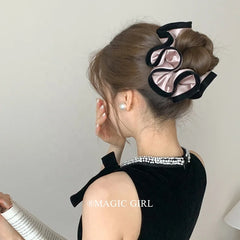 Fashion Lustrous Trendy Flowers Scrunchies for Girls Satin Luxurious Hair Ties Elegant for Women Ladies Hair Accessories Chic