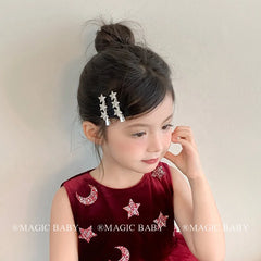 Fashion Star Heart Shaped Glitter Hair Clips for Baby Girls Cute Sweet Luxurious Alligators for Kids Children Hair Accessories