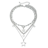 Fashion Star Imitation Pearl Layered Wearing Necklaces for Girls Elegant Dainty Glamorous Jewellry for Women Ladies Accessories